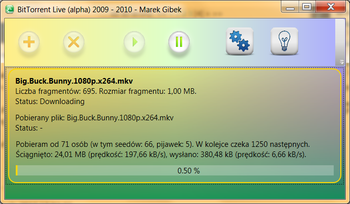 BitTorrent Live screenshot
